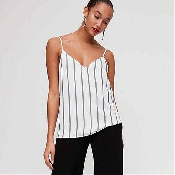 Babaton Everly Camisole Tank in Espace Striped White Black - Picture 1 of 7
